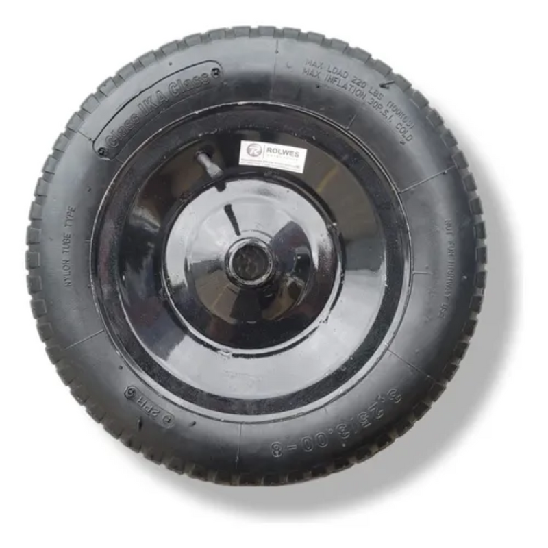 Roda pneumática 3,25x8'' Pneu 2 lonas com câmera de ar