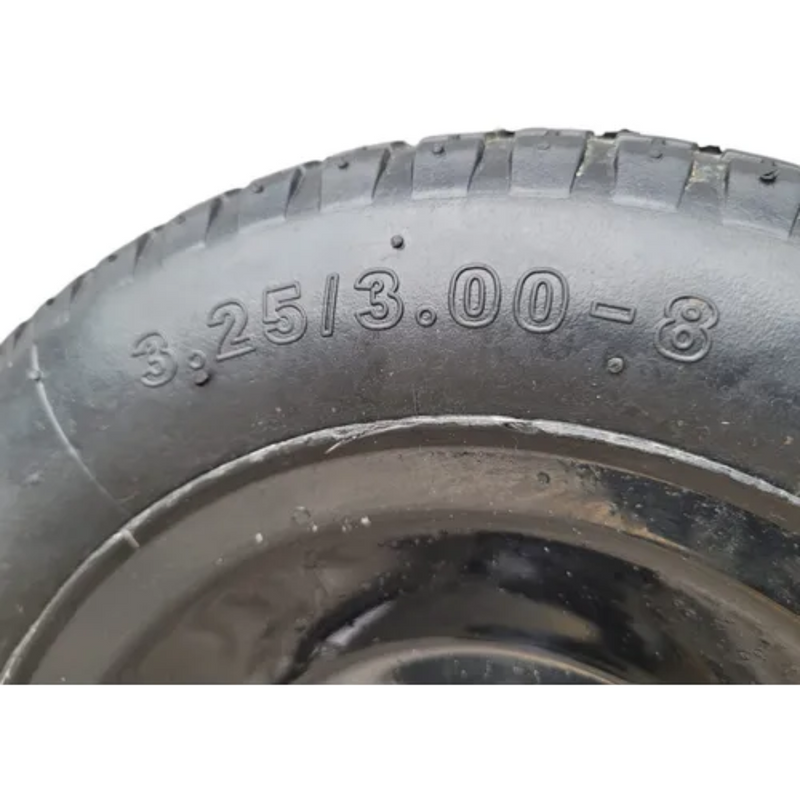 Roda pneumática 3,25x8'' Pneu 2 lonas com câmera de ar