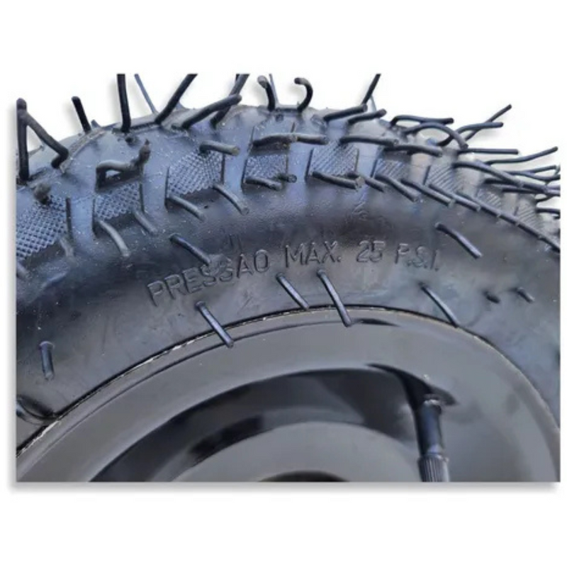 Roda Pneumática 3,25X8'' Pneu 2 lonas com câmera de ar
